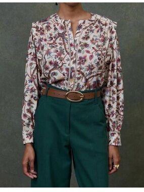 Louise Misha Janina Top Cream Bluebell Women’s Blouse Cotton M EU38
